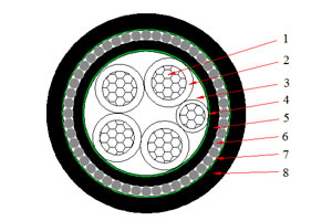 Câble N2XRY 0.6/1 kV (CU/XLPE/SWA/PVC)